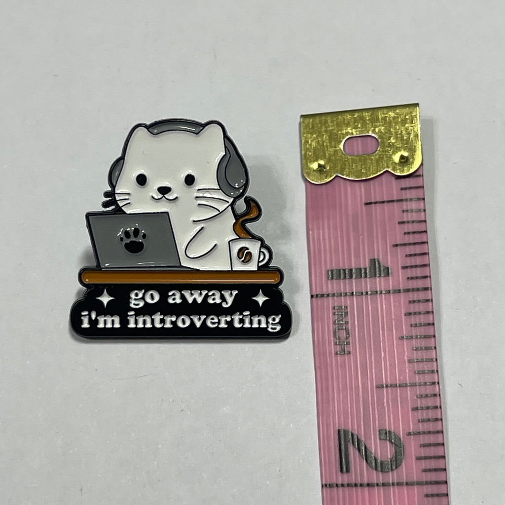 Enamel Pin: Go Away I'm Introverting