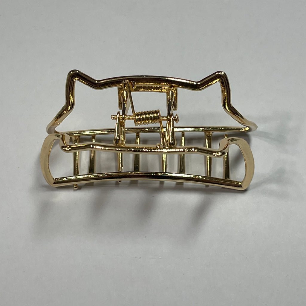 Hair clip: gold cat ears