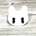 Earrings: Stainless Steel Black Cat Stud Earrings