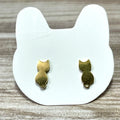 Earrings: Stainless Steel Gold Cat Stud Earrings