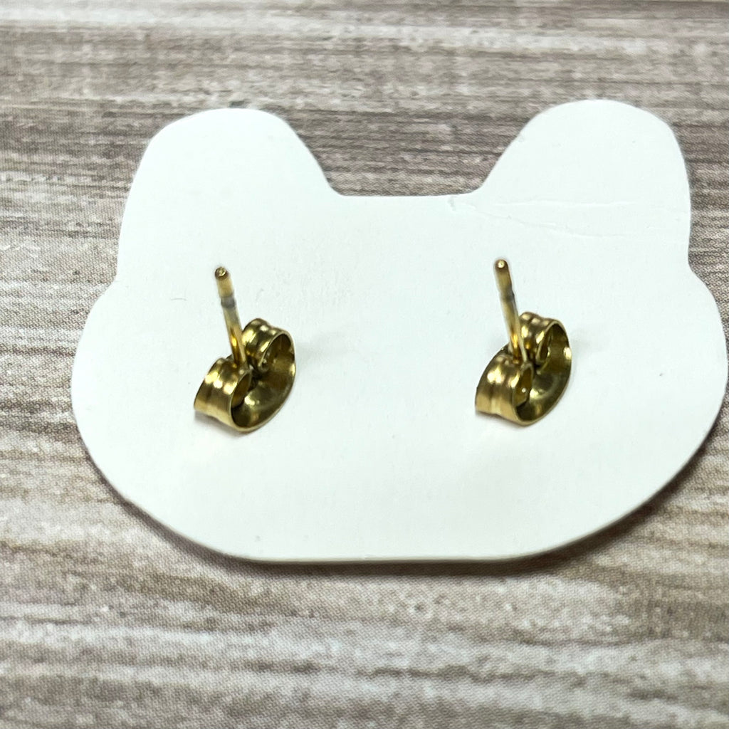 Earrings: Stainless Steel Gold Cat Stud Earrings