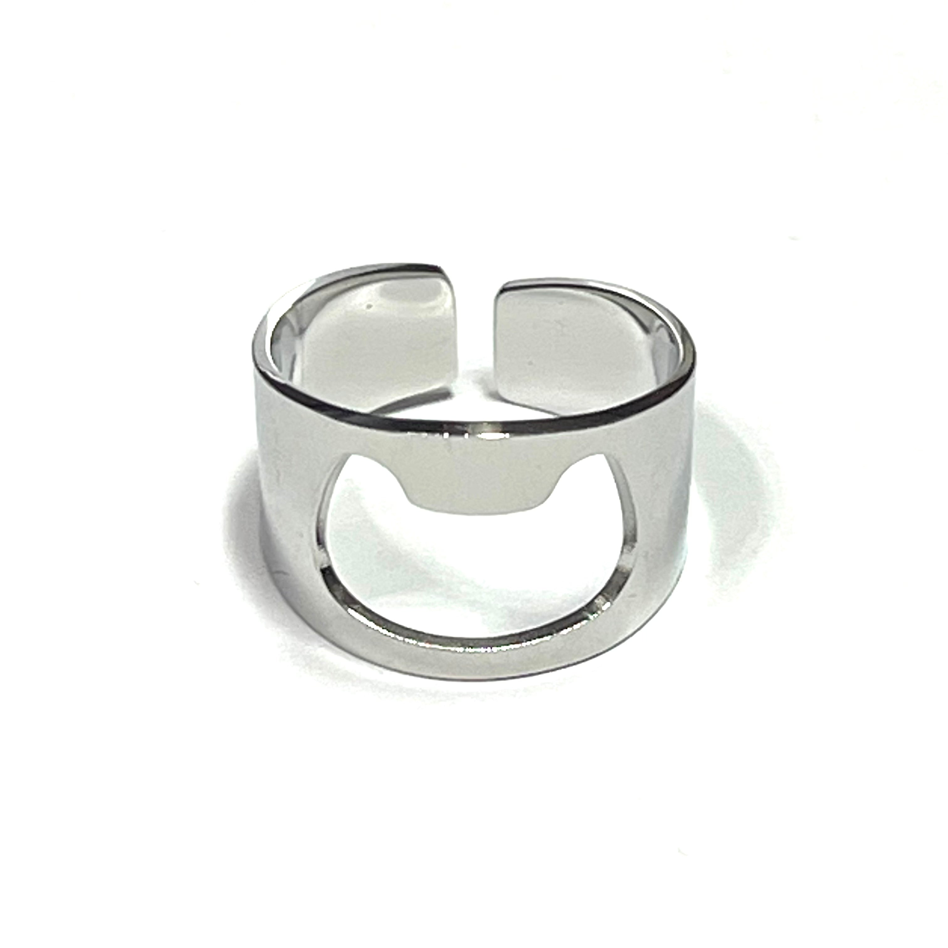 Ring: Stainless Steel Cat Head Ring in Silver, also serves as a bottle opener!