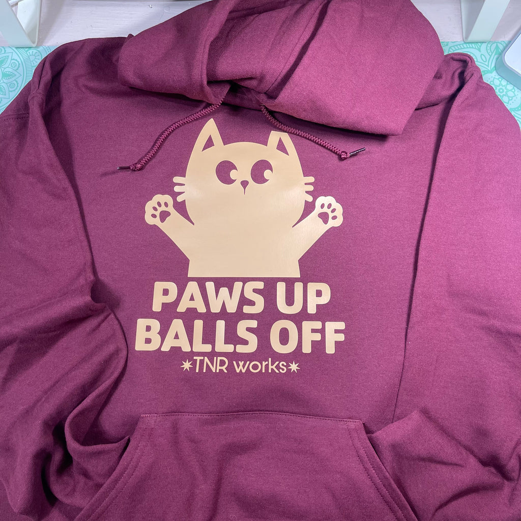 Hoodie: Paws Up Balls Off TNR Works