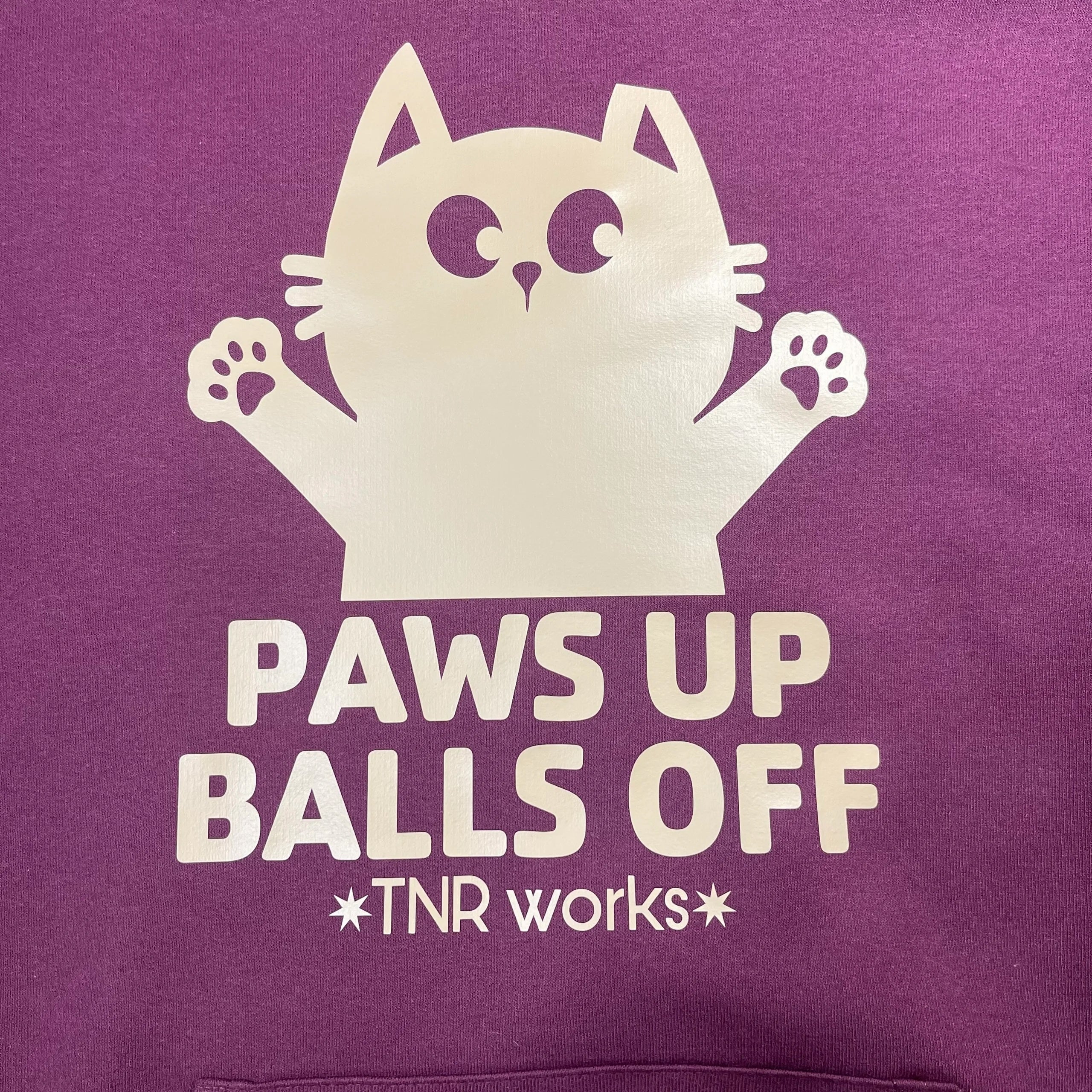 Paws Up Balls Off TNR Works Hoodie