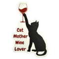 Cat Mother Wine Lover Vinyl Sticker